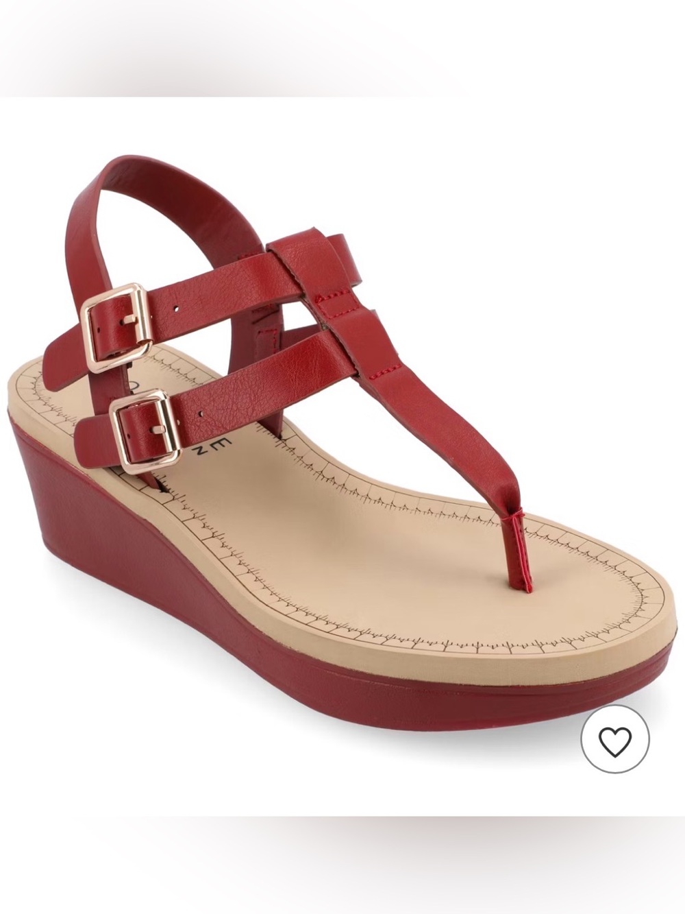 BIANCA WEDGE HEELED SANDALS IN VEGAN LEATHER Journee Collection 8 NIB